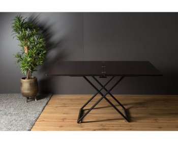 Кухонный стол трансформер Левмар Compact D23/S53 (венге/черные опоры)