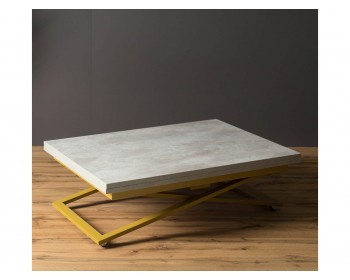 Журнальный столик трансформер Левмар Compact D51/S90 (бетон/золото)