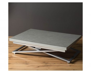 Журнальный стол трансформер Левмар Compact P02/S59 (Гриджио/серебро)