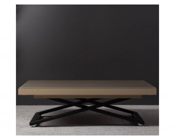 Кухонный стол трансформер Левмар Shift V41/S53 (капучино/черные опоры)