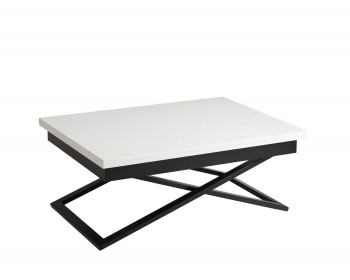 Кухонный стол -трансформер Левмар Accord D78/S53 (белый/черные опоры)