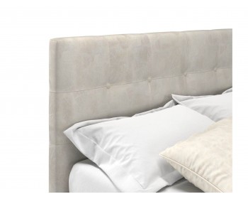 Мягкая кровать Selesta 1600 кожа кремовый с подъемным механизмом
