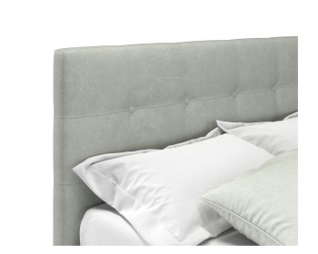 Мягкая кровать Selesta 1800 кожа серый с ортопедическим основанием