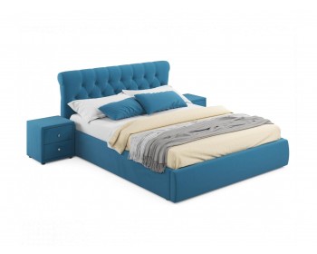 Кровать Мягкая с ми Ameli 1600 синяя с подъемным механизмом