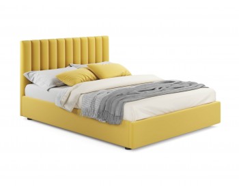 Кровать Мягкая с ми Olivia 1600 желтая с подъемным механизм