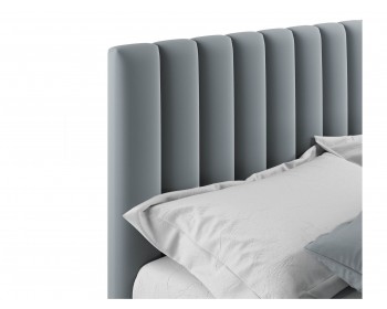 Мягкая кровать с тумбами Olivia 1600 серая с подъемным механизмом