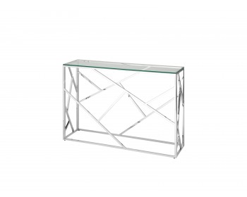 Консоль Stool Group АРТ ДЕКО 115х30 Прозрачное стекло/Сталь серебро