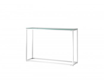 Обеденный стол Консоль Stool Group ТАУН 115х30 Прозрачное стекло/Сталь серебро