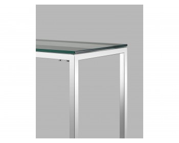 Обеденный стол Консоль Stool Group ТАУН 115х30 Прозрачное стекло/Сталь серебро
