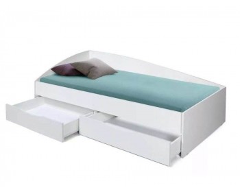 Кровать Фея - 3 одинарная асимметричная (800х1900) белый