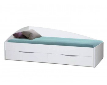 Кровать Фея - 3 одинарная асимметричная (900х2000) белый