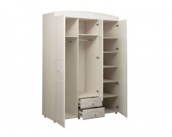 Распашной шкаф 3-х дверный комбинированный Каролина вудлайн/сандал