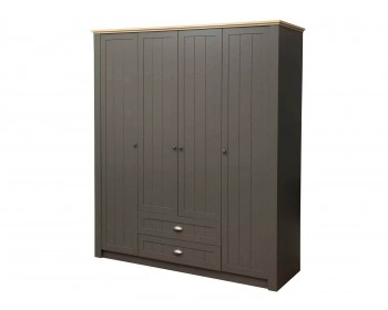 Распашной шкаф для одежды Прованс (Олмеко) 37.01 серый