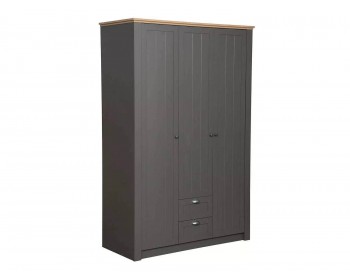 Распашной шкаф для одежды Прованс (Олмеко) 37.02 серый