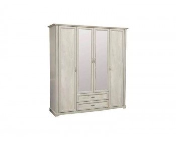 Распашной шкаф для одежды Сохо 32.01 бетон белый/бетон патина