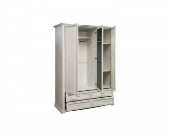 Распашной шкаф для одежды Сохо 32.02 бетон белый/бетон патина