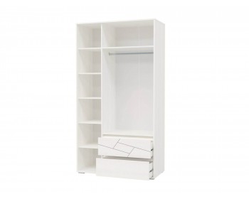 Распашной шкаф 3-х дверный с ящиками АДЕЛИНА 4-4832/ Рамух белый