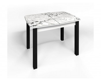 Кухонный стол СМ-1 Флорида ноги окрас квадратный белый/черный