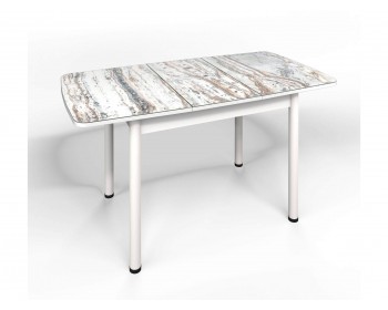 Кухонный стол СМ-2 Флорида ноги окрас круглый белый/серебро