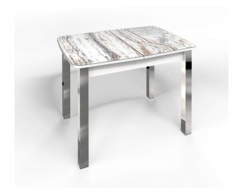 Кухонный стол СМ-2 Флорида ноги окрас квадратный белый/хром