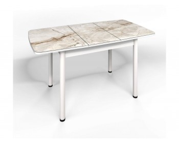 Кухонный стол СМ-4 Флорида ноги окрас круглый белый/серебро