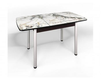 Кухонный стол СМ-6 Флорида ноги окрас круглый венге/серебро
