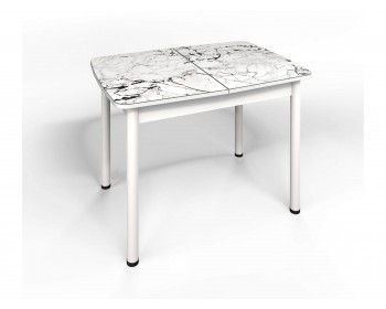 Обеденный стол СМ-1 Флорида ноги окрас круглый белый/серебро
