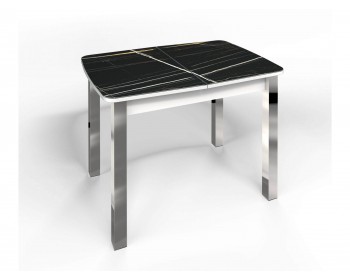 Кухонный стол СМ-3 Флорида ноги окрас квадратный белый/хром