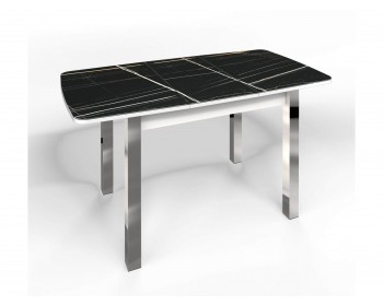 Кухонный стол СМ-3 Флорида ноги окрас квадратный белый/хром