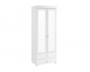 Шкаф 2-х дверный с зеркалами и ящиками (гл.560) Монако МН-50 бел