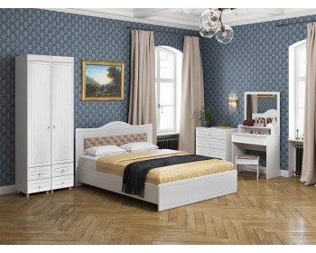Спальня Монако-2 мягкая спинка белое дерево