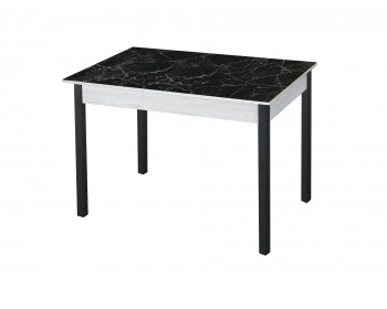 Кухонный стол обеденный Альфа фотопечать /бетон белый Черный мрамор / опо