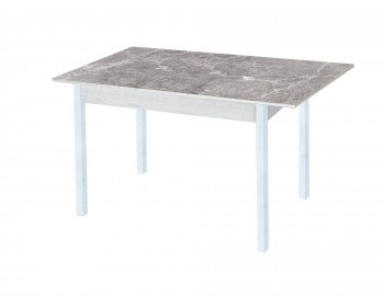Обеденный стол Альфа фотопечать /бетон белый Серый мрамор / опор