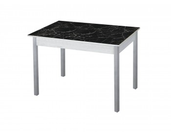 Обеденный стол Альфа фотопечать /бетон белый Черный мрамор / опо