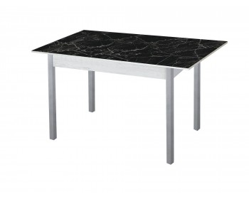 Обеденный стол Альфа фотопечать /бетон белый Черный мрамор / опо