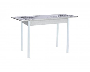 Обеденный стол раздвижной Нью йорк фотопечать / бетон белый Цвет