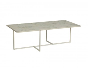 Журнальный стол Скарлетт прямоугольный Мрамор белый/белый