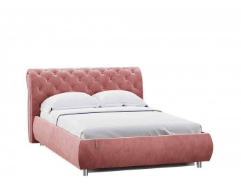 Кровать Эмили 1400 модель 309 с пуговицами Ультра коралл