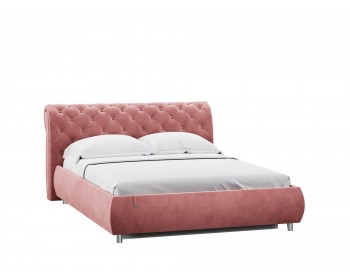 Кровать Эмили 1600 модель 309 с пуговицами Ультра коралл