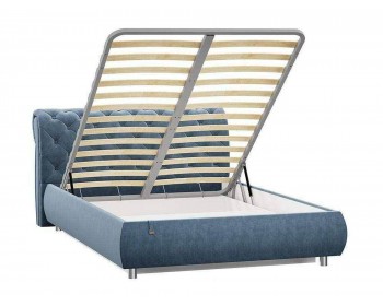 Кровать Эмили 1600 модель 309 с пуговицами Оникс 17