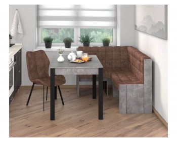 Кухонный стол Милан-1 Бител бетон ателье/черный