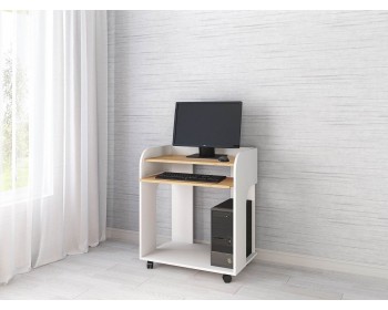 Компьютерный стол Грета-10, белый/дуб крафт