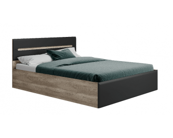 Кровать с реечным настилом Наоми КР-11 160х200, дуб каньон/графи
