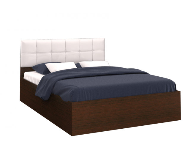 Кровать с подъемным механизмом Селена 160х200, венге/экокожа бел фото