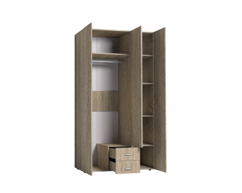 Распашной шкаф для одежды и белья Монако 444, дуб сонома