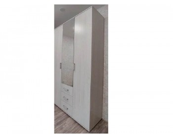 Распашной шкаф трехдверный для одежды Белла, ясень белый