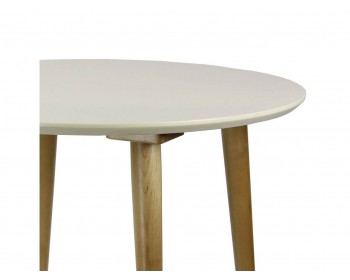 Обеденный стол круглый Ронда Мини 90, натуральный/слоновая кость
