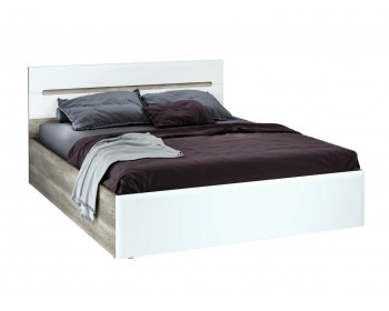 Кровать с настилом ДСП Наоми КР-11 160х200, белый глянец
