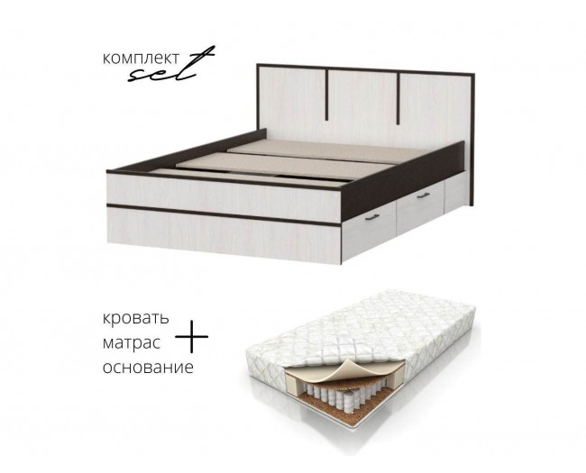 Кровать Карелия 140х200 с ом BSA в комплекте фото