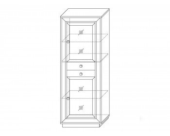 Распашной шкаф 776 (2 стеклодвери, 2 ящика) Прато